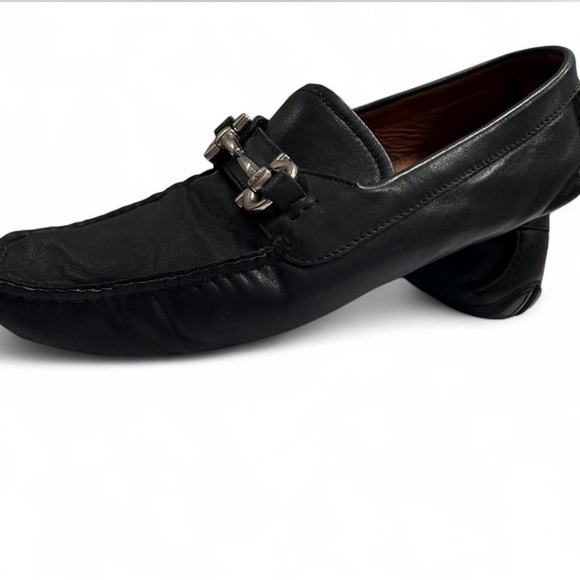 Salvatore Ferragamo Black Leather Gancini Bit Driver Loafers - Size 11 EEE Wide - Picture 4 of 16